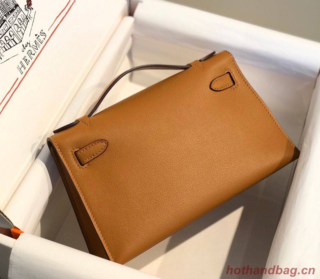 Hermes original swift leather mini Kelly K22CM H23560 Brown