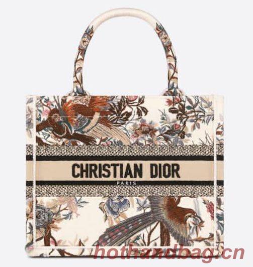 SMALL DIOR BOOK TOTE Multicolor Mille Fleurs Embroidery M1266