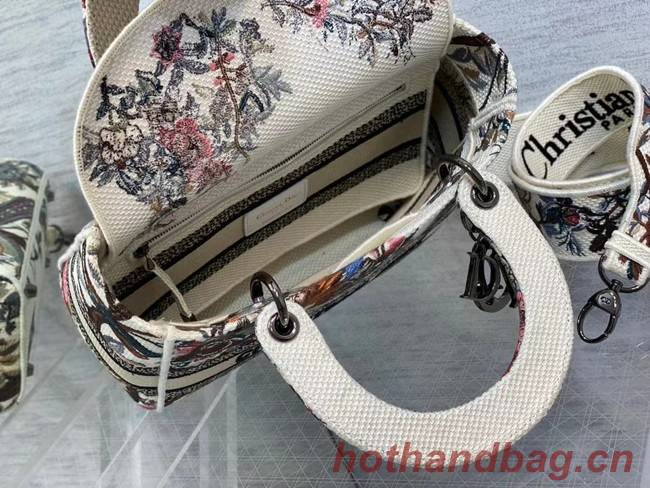 MEDIUM LADY D-LITE BAG Ecru Multicolor Dior Jardin d Hiver Embroidery M0565BRWD