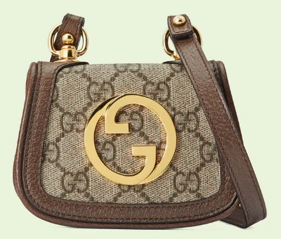 Gucci Blondie card case wallet GG Supreme canvas 698635 brown