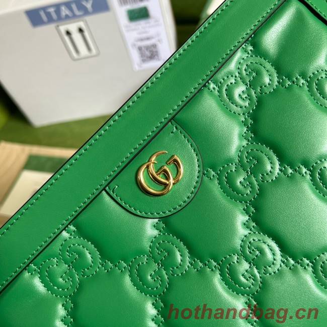 Gucci GG Matelasse leather shoulder bag 702200 Bright green