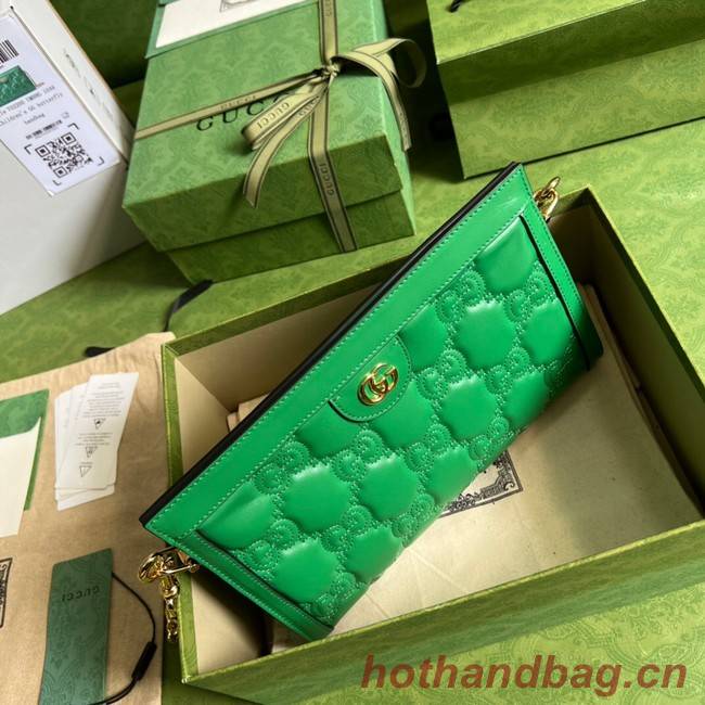 Gucci GG Matelasse leather shoulder bag 702200 Bright green