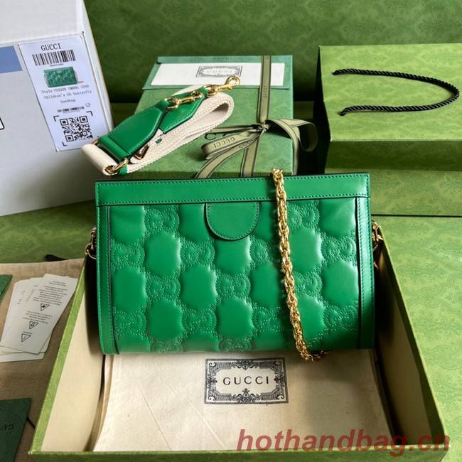 Gucci GG Matelasse leather shoulder bag 702200 Bright green