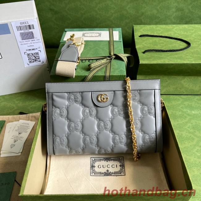 Gucci GG Matelasse leather shoulder bag 702200 Dusty grey