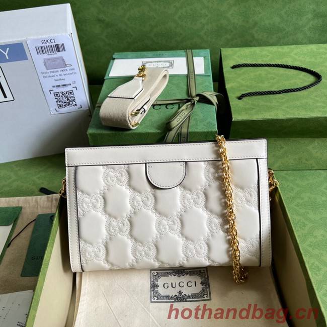 Gucci GG Matelasse leather shoulder bag 702200 white