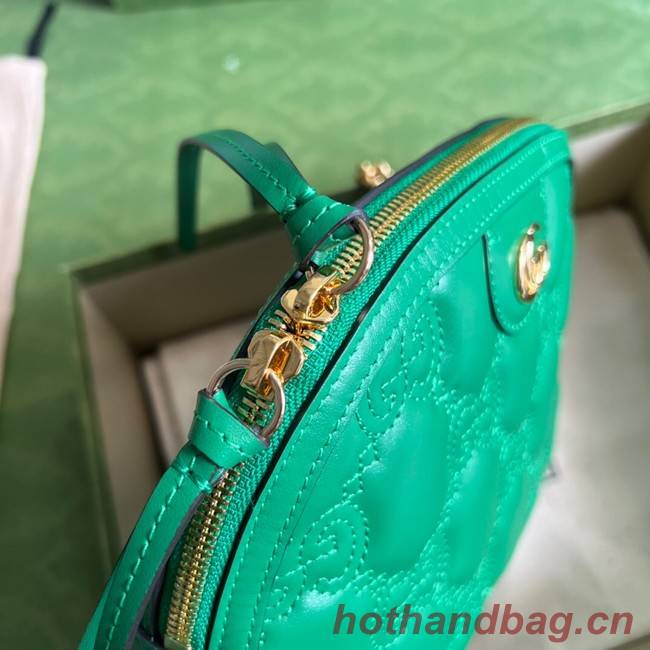 Gucci GG Matelasse leather shoulder bag 702229 Bright green