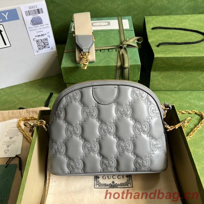 Gucci GG Matelasse leather shoulder bag 702229 Dusty grey