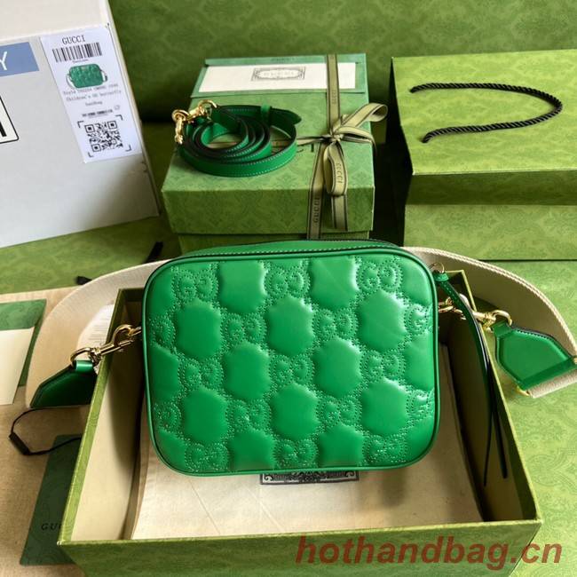 Gucci GG Matelasse leather shoulder bag 702234 Bright green