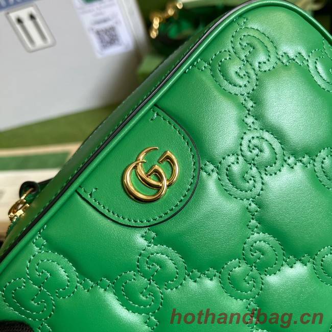 Gucci GG Matelasse leather shoulder bag 702234 Bright green