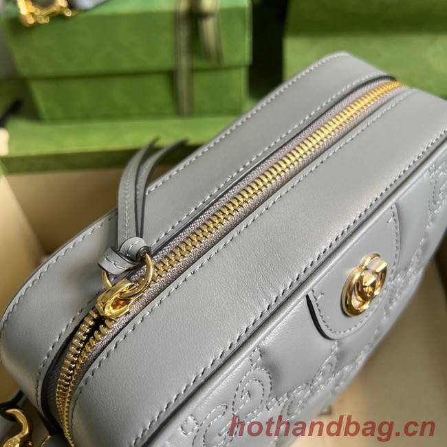 Gucci GG Matelasse leather shoulder bag 702234 Dusty grey