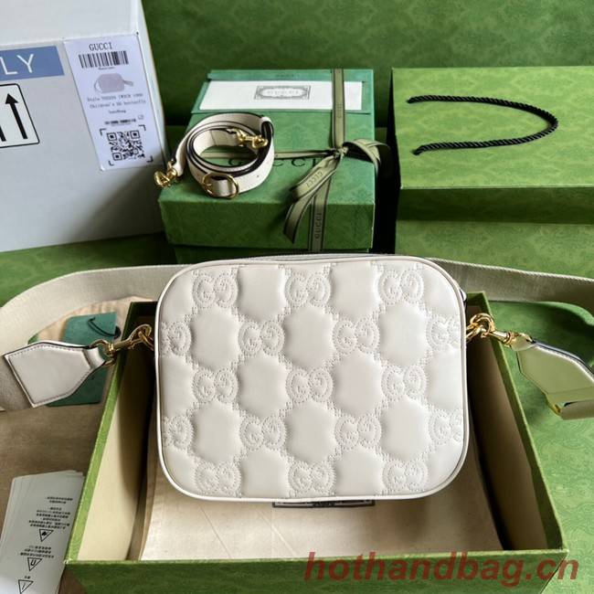 Gucci GG Matelasse leather shoulder bag 702234 white