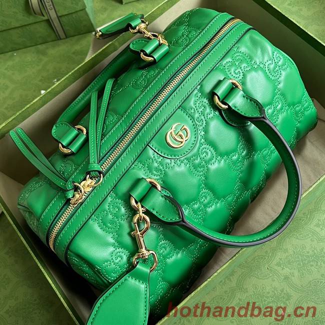 Gucci GG Matelasse leather top handle bag 702242 Bright green