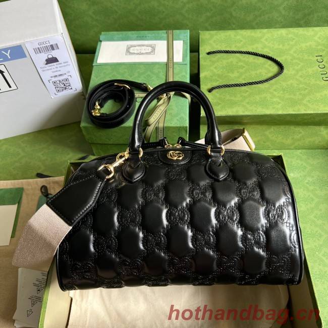 Gucci GG Matelasse leather top handle bag 702242 black