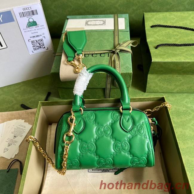 Gucci GG Matelasse leather top handle bag 702251 Bright green