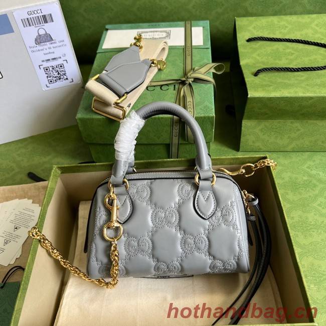 Gucci GG Matelasse leather top handle bag 702251 Dusty grey