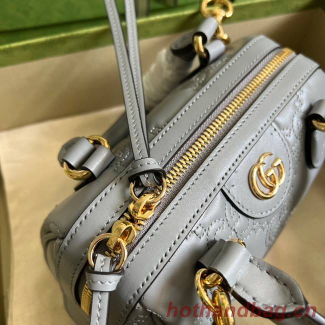 Gucci GG Matelasse leather top handle bag 702251 Dusty grey