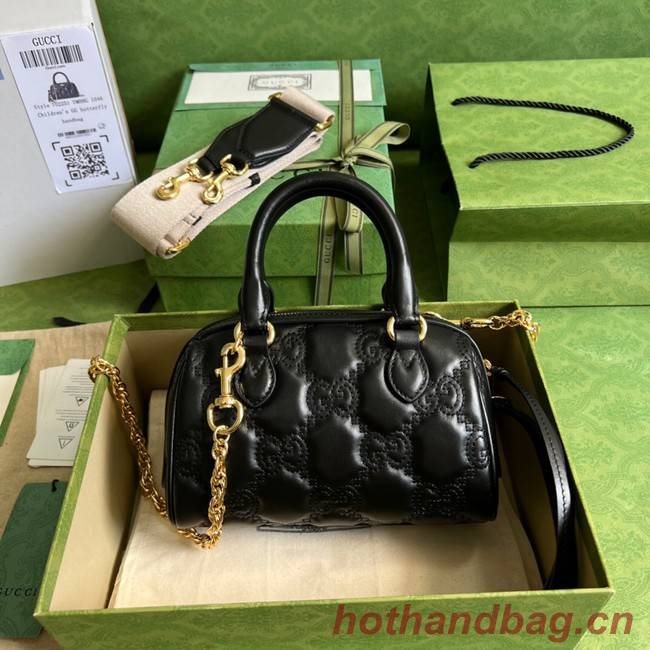 Gucci GG Matelasse leather top handle bag 702251 black