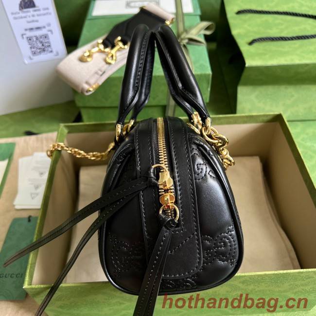 Gucci GG Matelasse leather top handle bag 702251 black