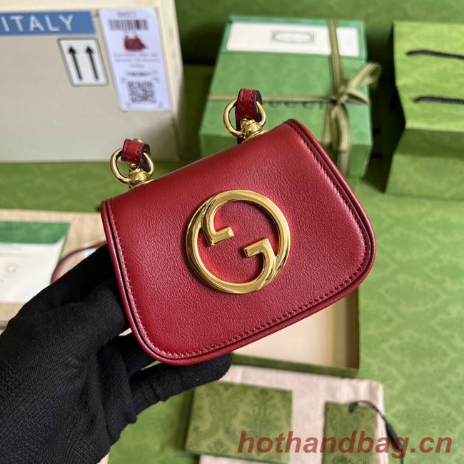 Gucci mini Blondie card case wallet 698635 Burgundy