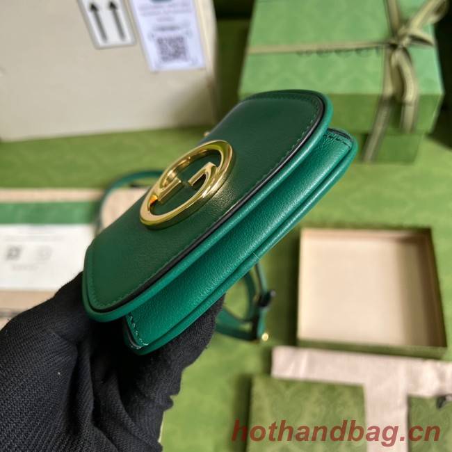 Gucci mini Blondie card case wallet 698635 Emerald green