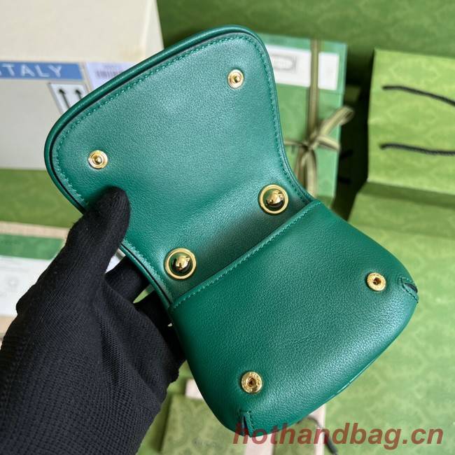 Gucci mini Blondie card case wallet 698635 Emerald green