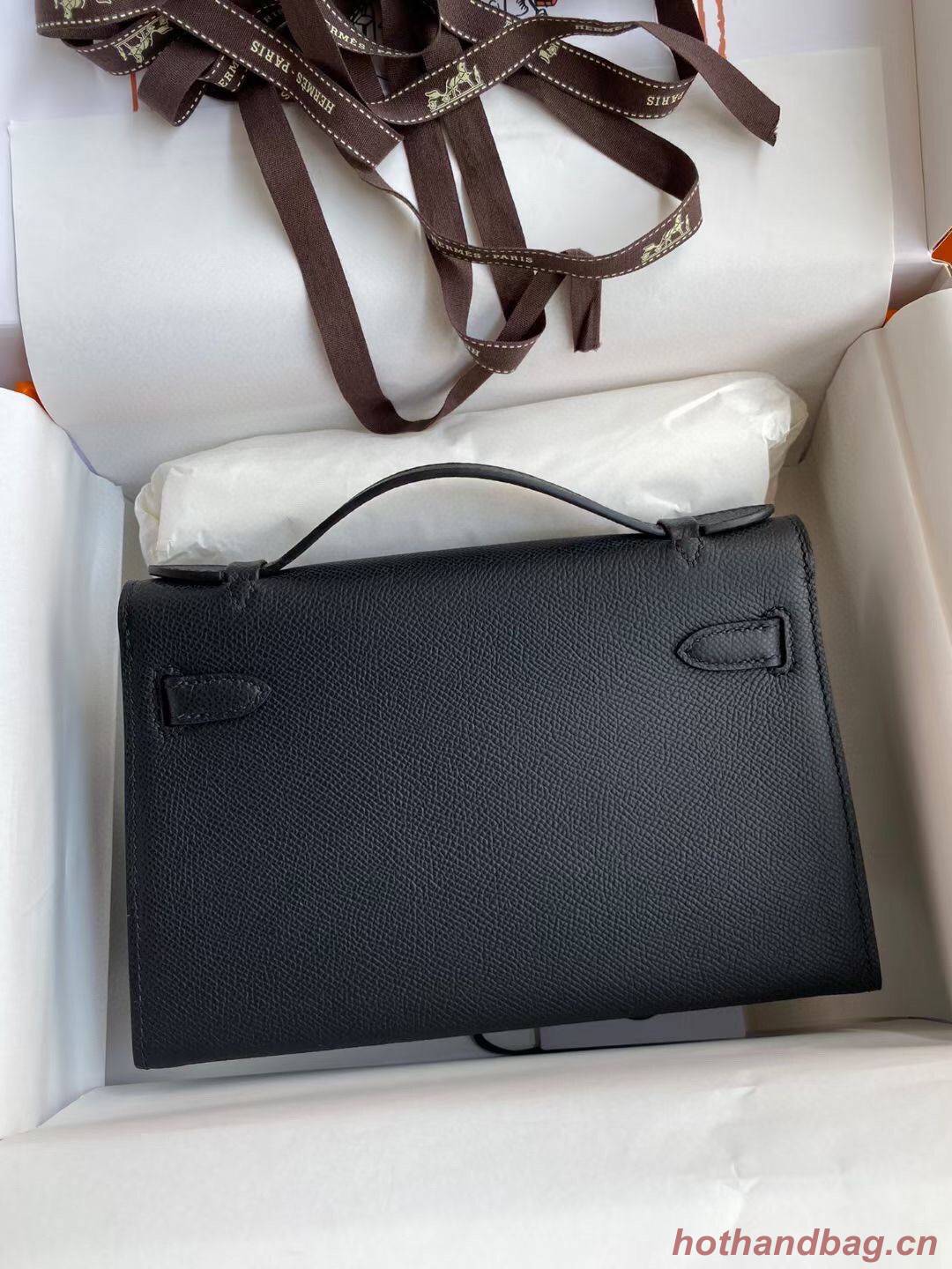 Hermes Kelly 22cm Tote Bag Original Leather KL22 Black