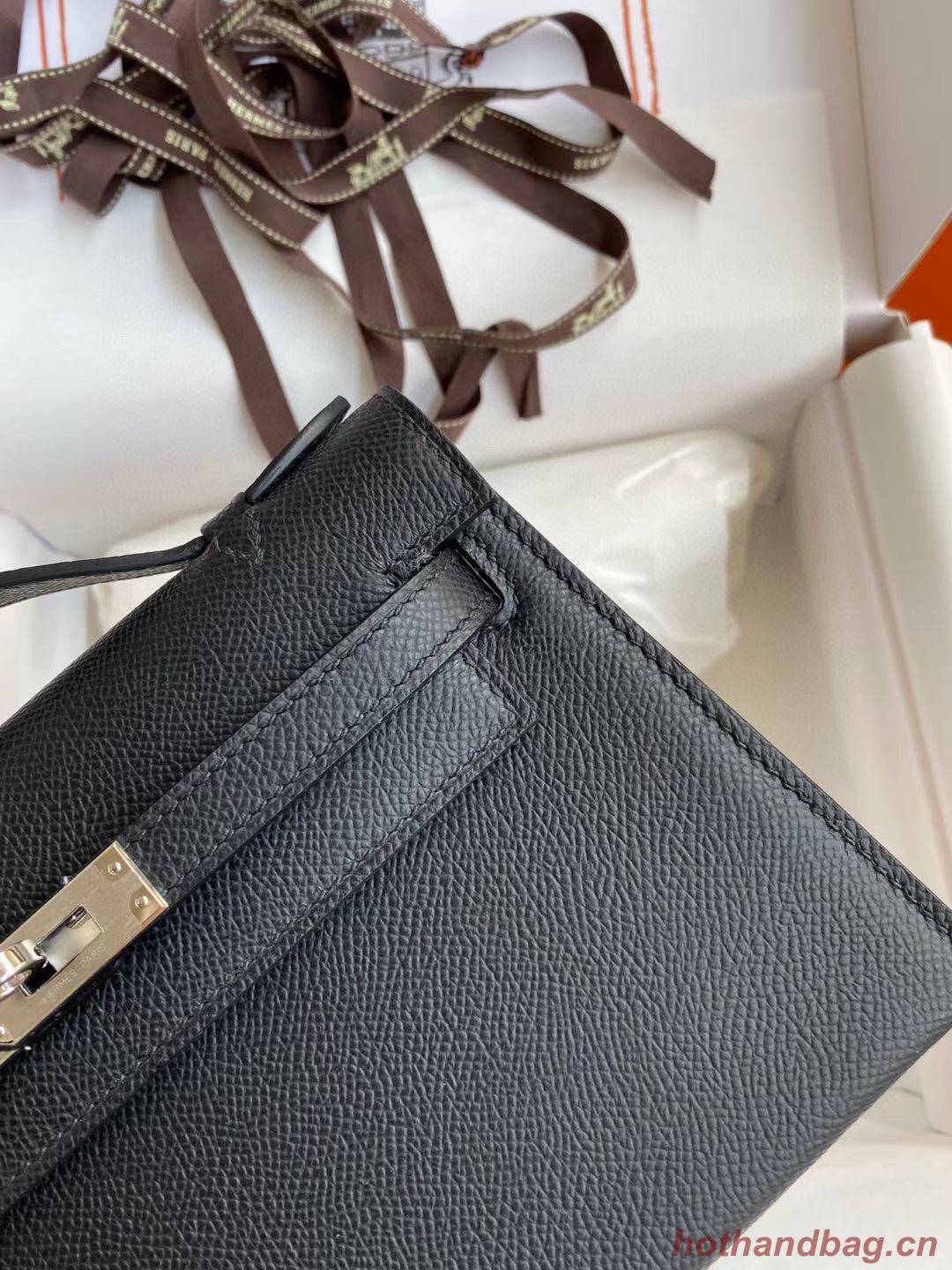 Hermes Kelly 22cm Tote Bag Original Leather KL22 Black