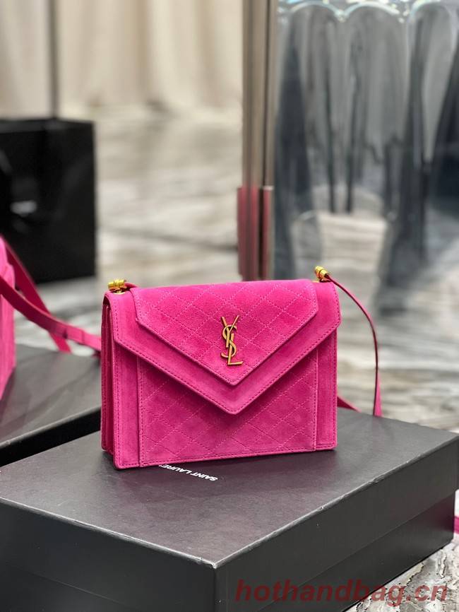 SAINT LAURENT GABY MINI SATCHEL IN SUEDE 685574 MAGENTA PINK