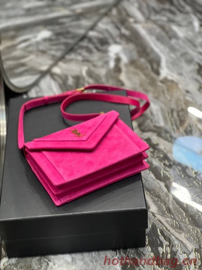 SAINT LAURENT GABY MINI SATCHEL IN SUEDE 685574 MAGENTA PINK