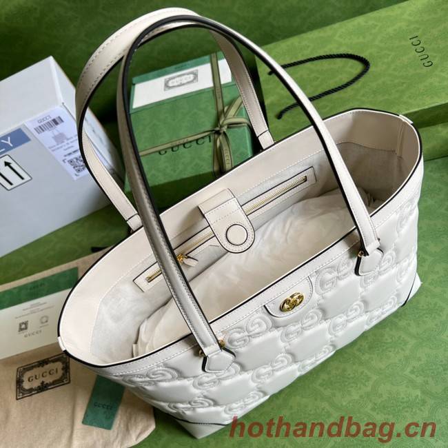 Gucci GG Matelasse leather medium tote 631685 white