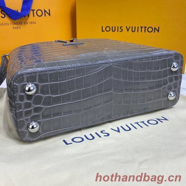 Louis Vuitton crocodile skin CAPUCINES BB M81190 dark gray