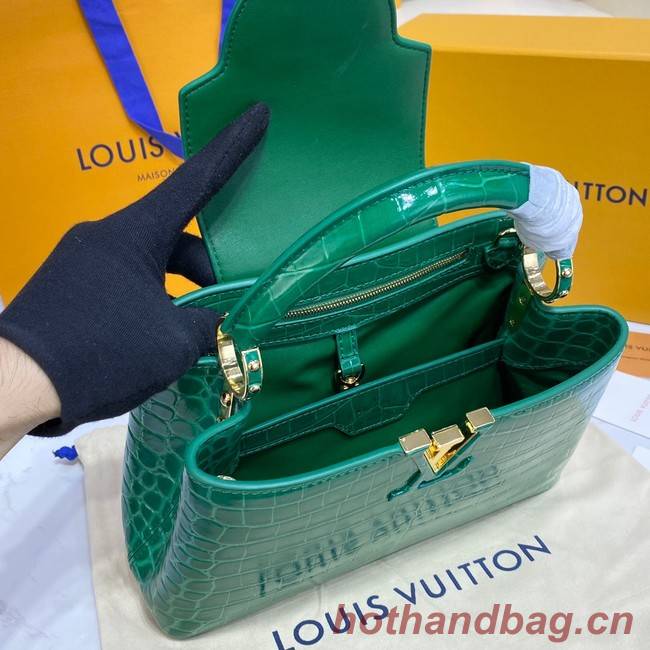 Louis Vuitton crocodile skin CAPUCINES BB M81190 green