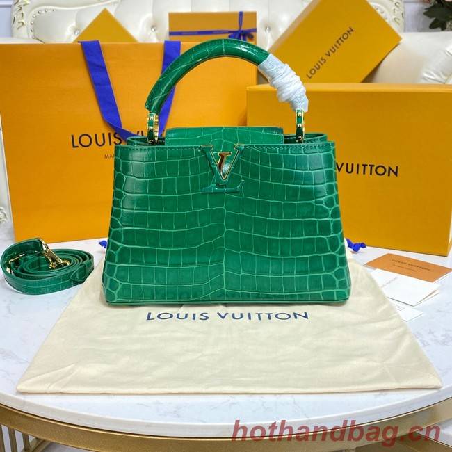 Louis Vuitton crocodile skin CAPUCINES BB M81190 green