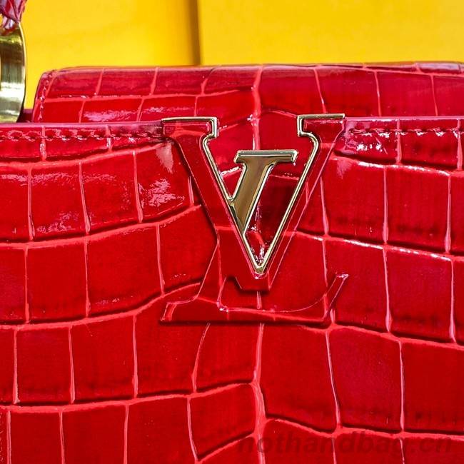 Louis Vuitton crocodile skin CAPUCINES BB M81190 red