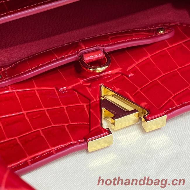 Louis Vuitton crocodile skin CAPUCINES BB M81190 red