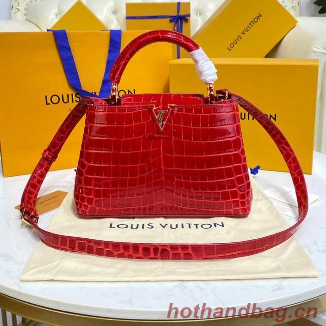 Louis Vuitton crocodile skin CAPUCINES BB M81190 red