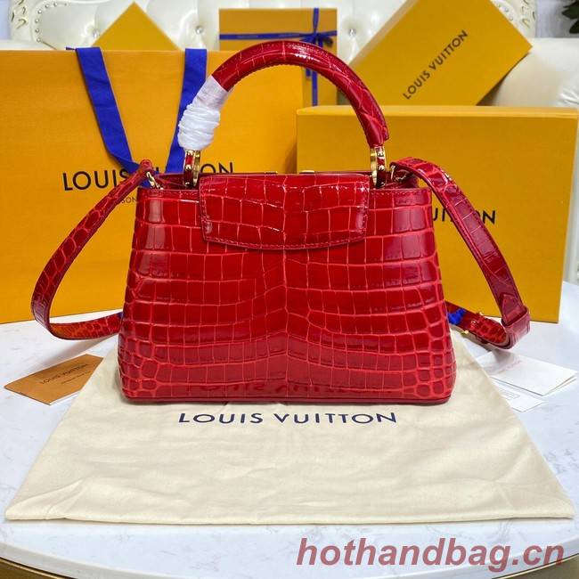 Louis Vuitton crocodile skin CAPUCINES BB M81190 red