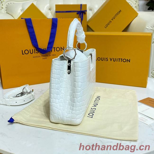 Louis Vuitton crocodile skin CAPUCINES BB M81190 white