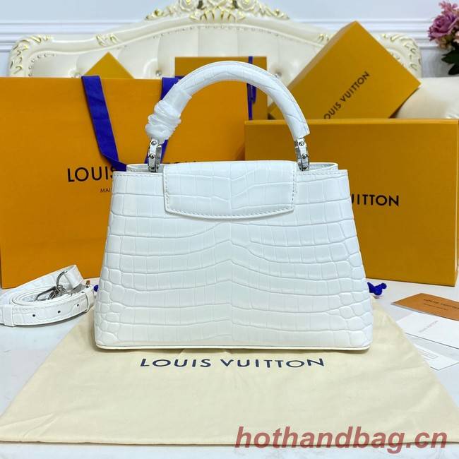 Louis Vuitton crocodile skin CAPUCINES BB M81190 white