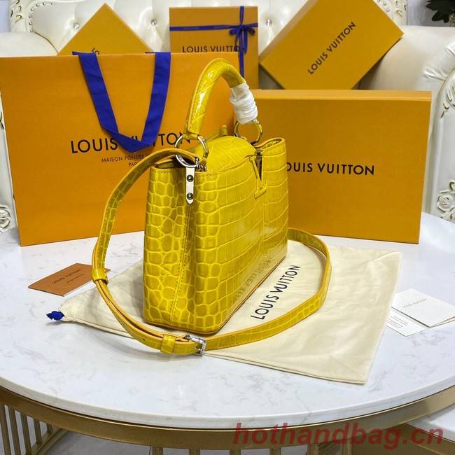 Louis Vuitton crocodile skin CAPUCINES BB M81190 yellow