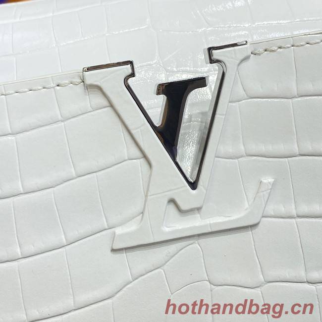 Louis Vuitton crocodile skin CAPUCINES M48866 white