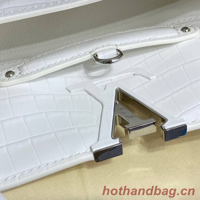 Louis Vuitton crocodile skin CAPUCINES M48866 white