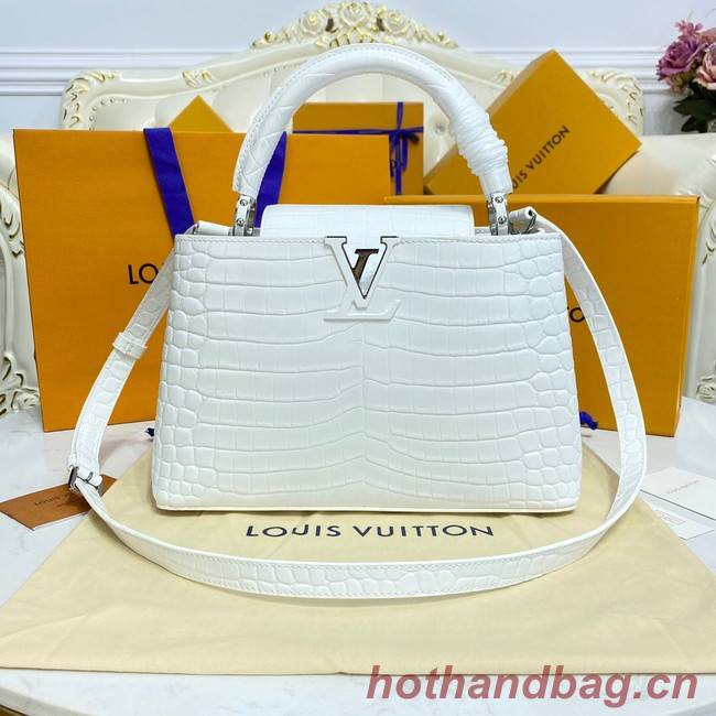 Louis Vuitton crocodile skin CAPUCINES M48866 white