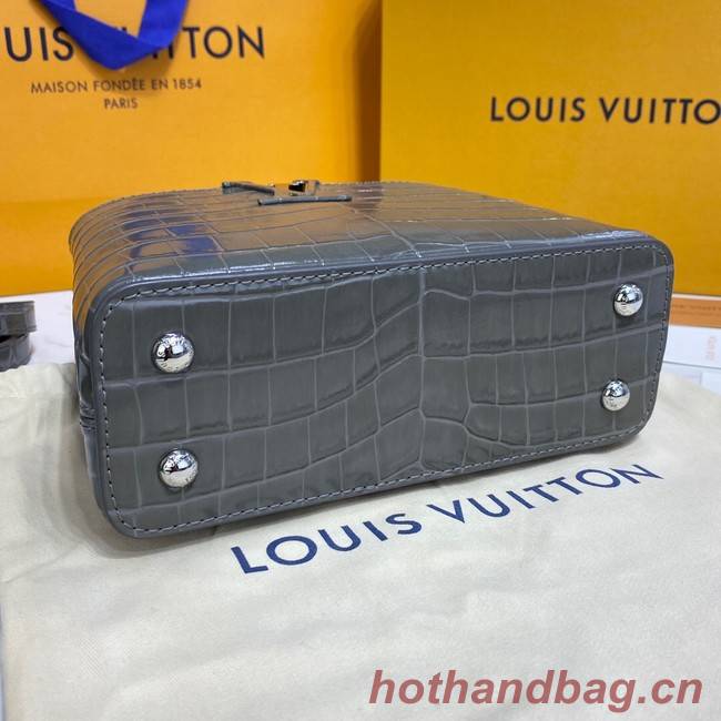 Louis Vuitton crocodile skin CAPUCINES MINI M81190 dark gray