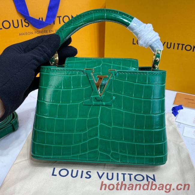 Louis Vuitton crocodile skin CAPUCINES MINI M81190 green