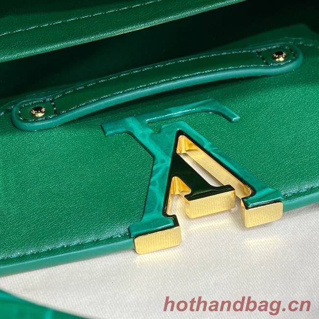 Louis Vuitton crocodile skin CAPUCINES MINI M81190 green