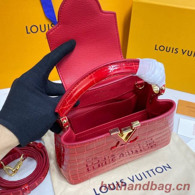 Louis Vuitton crocodile skin CAPUCINES MINI M81190 red