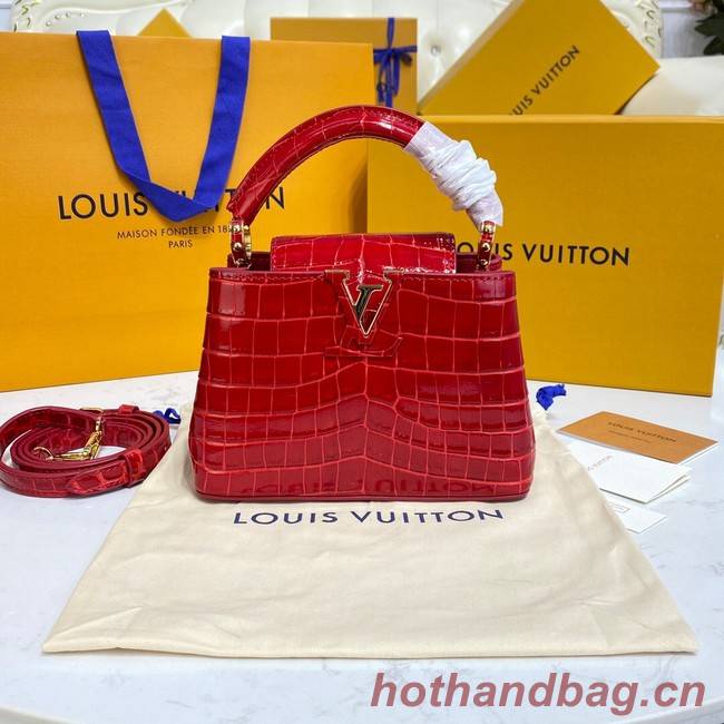 Louis Vuitton crocodile skin CAPUCINES MINI M81190 red