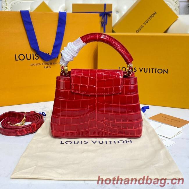 Louis Vuitton crocodile skin CAPUCINES MINI M81190 red