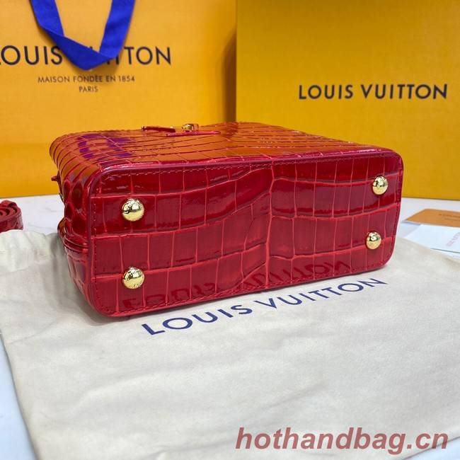 Louis Vuitton crocodile skin CAPUCINES MINI M81190 red